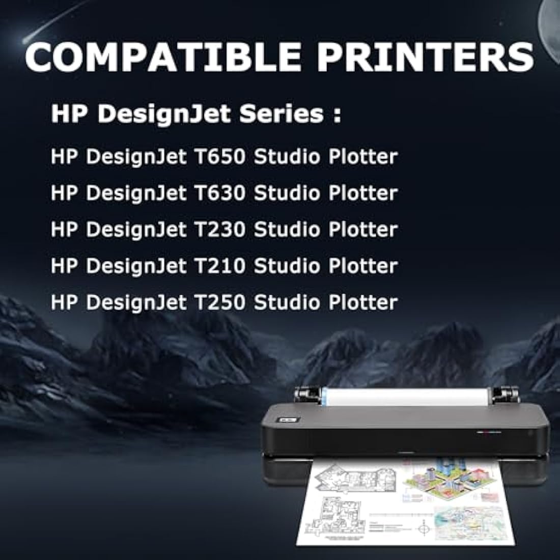 DOUBLE D 712XL Ink Remanufactured Ink Cartridge for HP 712 712XL Ink High Yield for HP DesignJet T650 T630 T230 T210 Studio Plotter Printer (2 Black)
