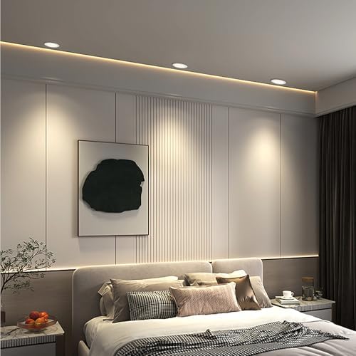 ENUOTEK Dimmable 12W LED Large Downlights Kitchen Bathroom Ceiling Recessed Lamps 1100Lm CCT Selectable 3000K 4000K 6000K 230V Cut Out Diameter 110-135MM IP44 Dampproof 3 Lamps