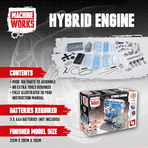 Machine Works Build Your Own Porsche 911 Boxer Engine Toy - Replica Model Building Kit - Features Sounds and Illumination, 280+ Pieces, 10+ Years