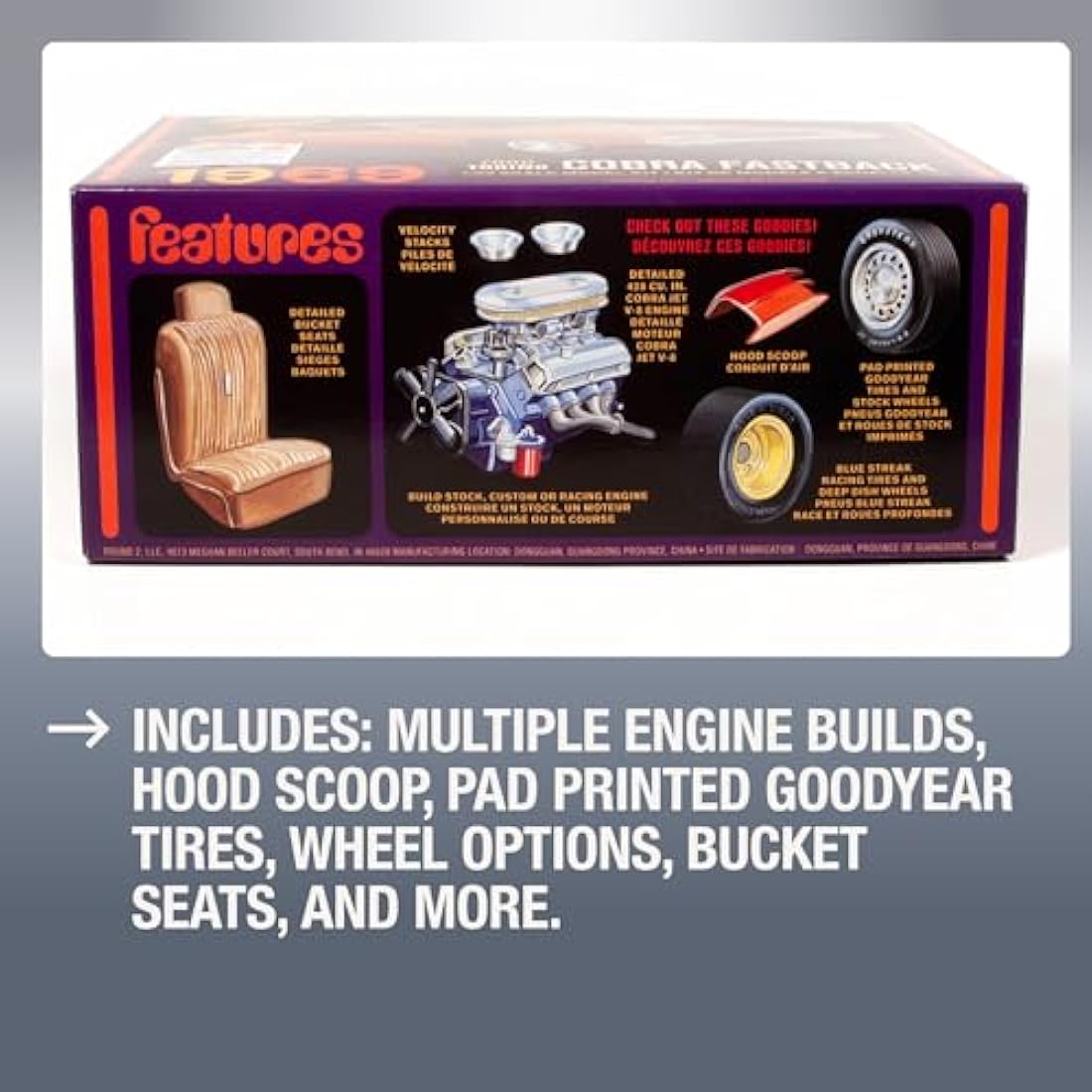 1969 Ford Torino Cobra Fastback 1:25 AMT Model Kit AMT1217