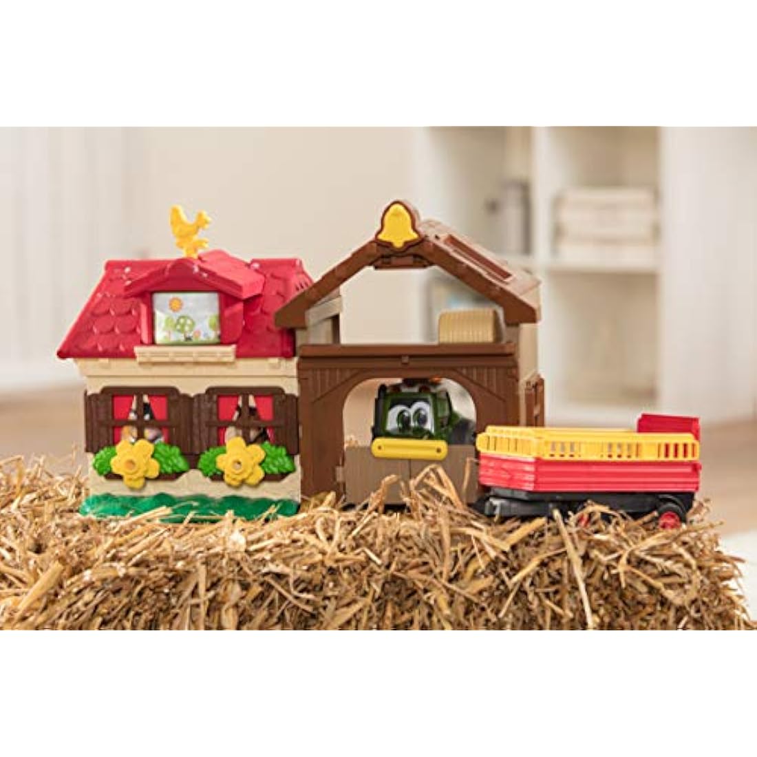 Dickie Toys 203818000 Happy Farm House Farm Set for Children from 1 Year with Tractor with Animals, Light & Sound, Multi-Colour