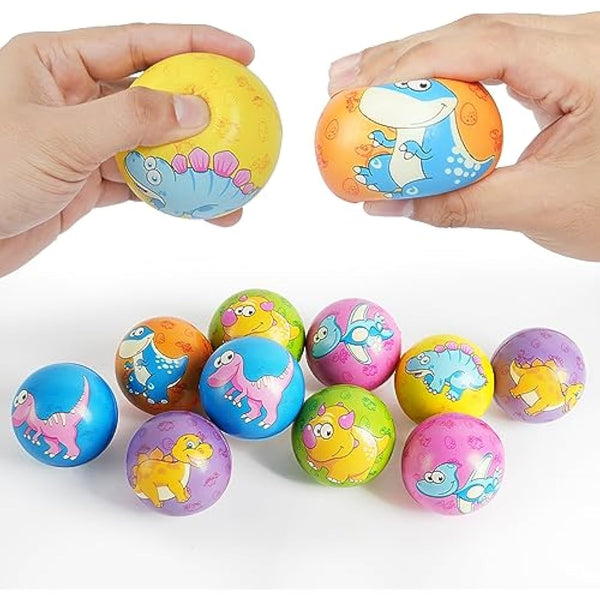 Ainiv Squeeze Stress Balls, 12pcs Relief Ball, Sensory Ball for Kids and Adults, Hand Exercise Toys Anxiety, Fidget, Tension, Manage Anger-Dinosaur (F5-3605068)