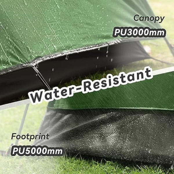 Forceatt Tent, 2-4 Man Tent for Camping, Easy Setup Lightweight Two Doors PU3000mm Waterproof Dome Tent, Windproof Instant Outdoor Tent Suitable for Traveling, Beach, Camping, Hiking, Mountaineering