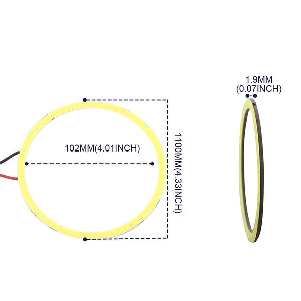 Qasim Car Angel Eyes COB Light Halo Ring 120MM 93SMD Headlight Lamp White 12V 24V(Pack of 2PCS)