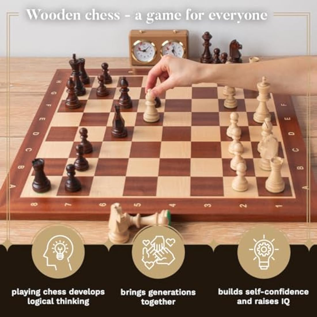 Classic STAUNTON Chess Set NO.6 | Master of Chess Wooden Chess Set | Handmade Tournament Chess Set Without Chess Table - Wooden Chess Pieces Only