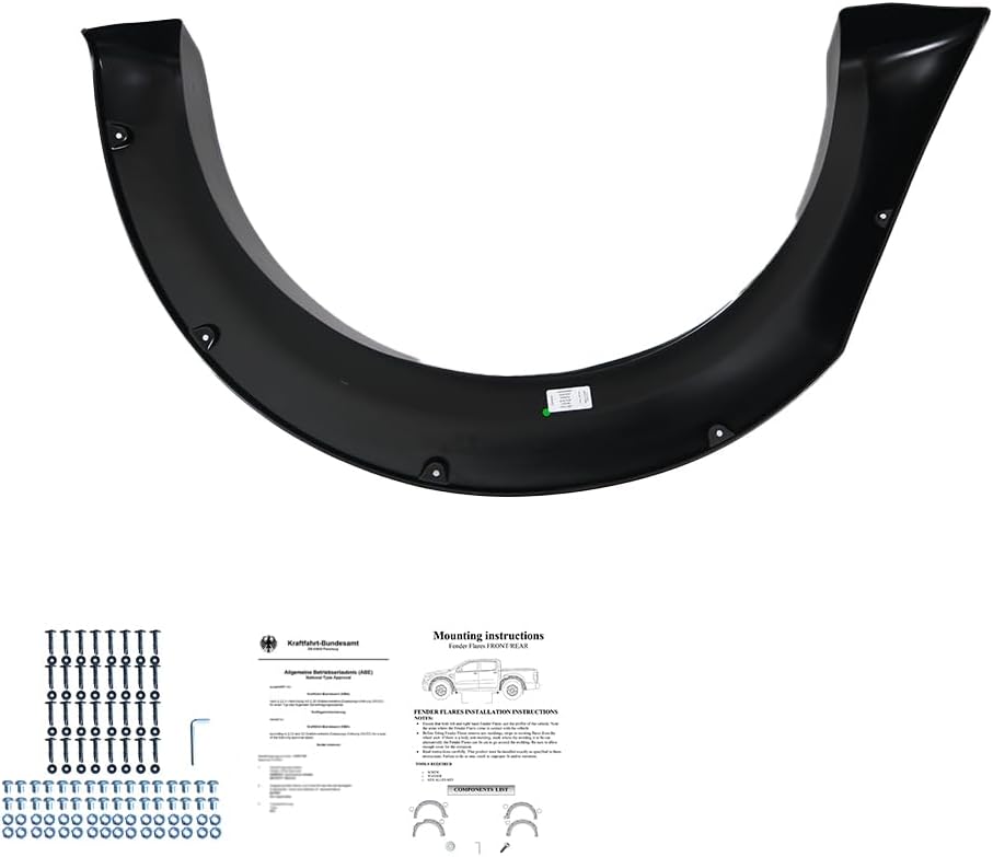 Oneway Set Fender Flares compatible with Mitsubishi L200 Triton 5 2015-2019 & Fiat Fullback 2015-2019 - Matt black