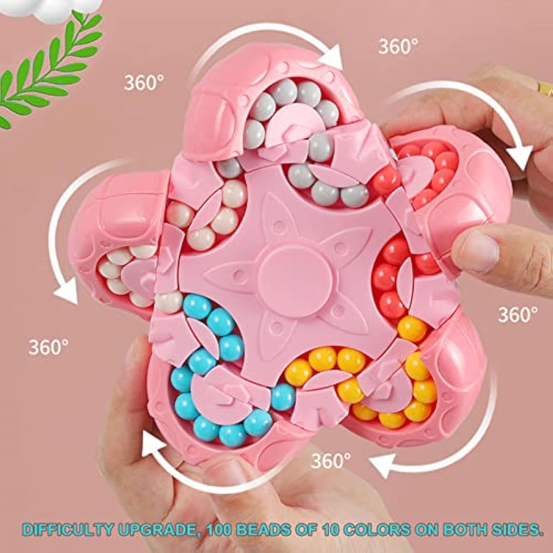 jiuhao Magic Bean Rotating Cube Toy,Fidget Toy Spinner Ball Sorting Game Puzzle Brain Training Handheld Spinning Decompression Toy,Jigsaw Bean Toy Gifts for Kids,Teens,Adults Rotating Finger Cube Toy