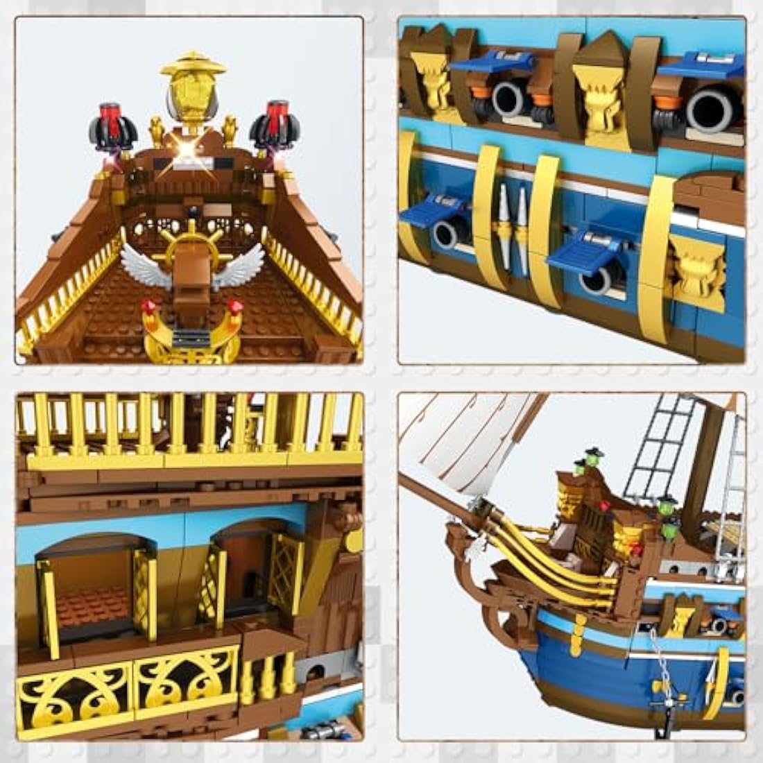 JMBricklayer Pirate Ship Building Blocks Sets, Gorgeous Royal Fleet Model with Tiered Design, 40103 Sail Boats Toys Kits Collection, Gifts for Adults Boys Kids 14+ (3162Pcs)