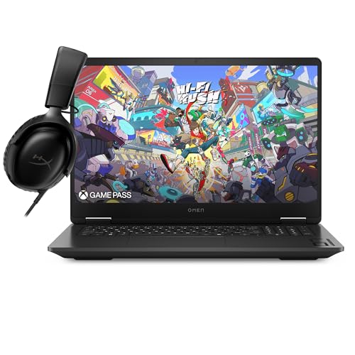 HP Omen 17" Gaming Laptop and HyperX Cloud III Wired Headset bundle, AMD Ryzen 7-8845HS, AI Enhanced, 16 GB RAM, 1TB SSD, NVIDIA GeForce RTX 4050 Graphics, FHD Display, 144Hz, Black, 17-db0016sa