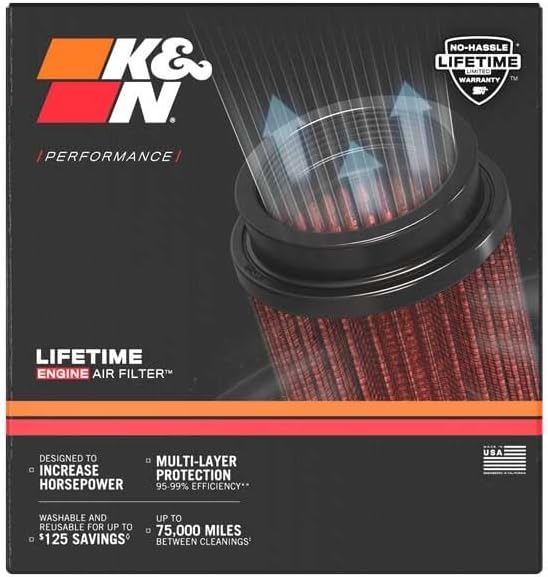 K&N Replacement air filter compatible with Audi A3 1.6 6/2003-2012 (excl. FSi) A3 2.0 excl. Turbo / div VAG (E-2014), Heather Red