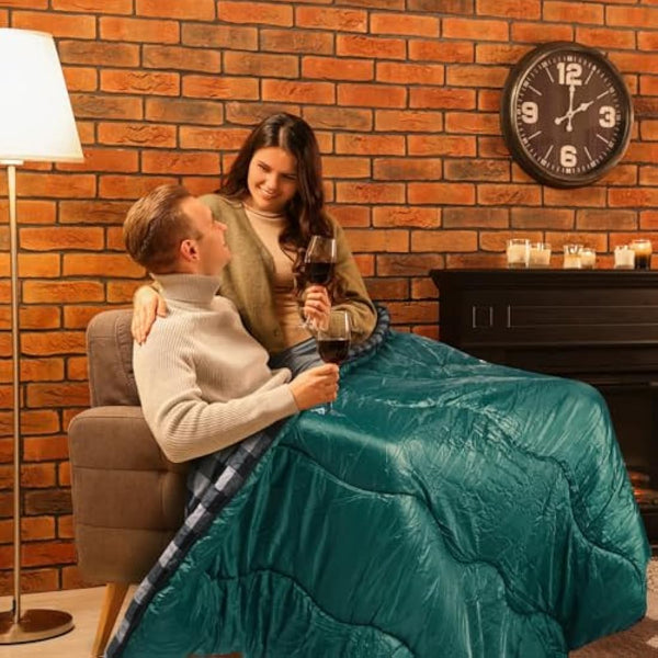 FORINBUY Winter Cotton Flannel Double Sleeping Bag for Adults - 0 degree Queen Size 2 Person Sleeping Bag, Waterproof & Warm for Cold Weather, Ideal for Couples, Family Camping & RV Travel