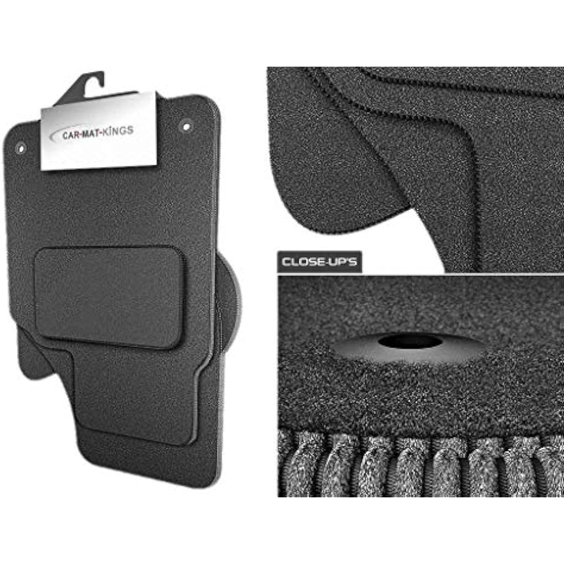 (D9:CT65) 4 Piece Ford (2011-2018) Fiesta (MK7) Vehicle Specific Car Mat Set Grey Carpet and Trim