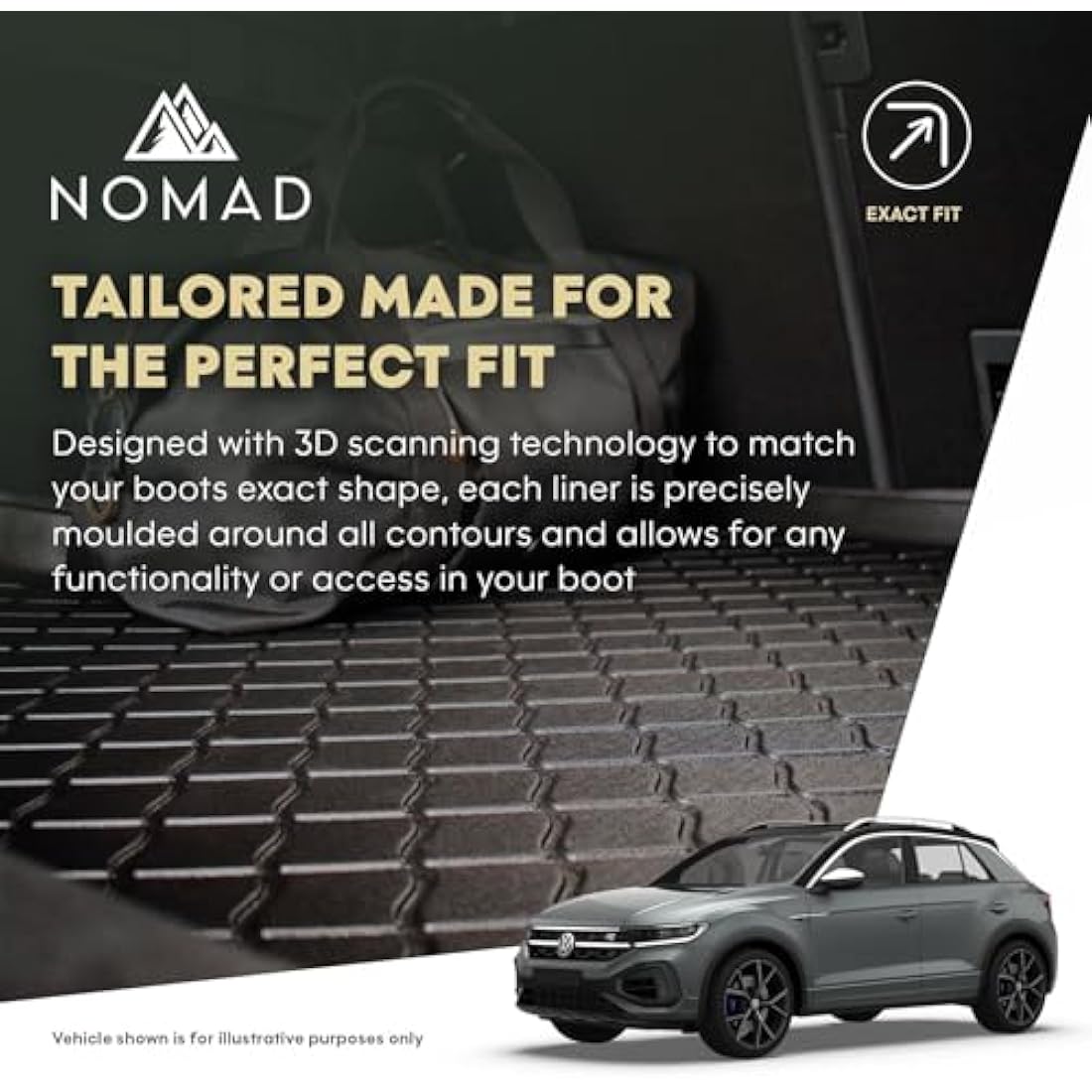 NOMAD Boot Liner Compatible with Hyundai Ioniq 5 2021+ Premium Tailored Fit Car Floor Mat Protector Guard Tray Black Custom Fitted Accessory - Dog Friendly & Waterproof with Raised Edges