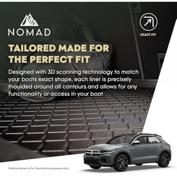 NOMAD Boot Liner Compatible with Hyundai Ioniq 5 2021+ Premium Tailored Fit Car Floor Mat Protector Guard Tray Black Custom Fitted Accessory - Dog Friendly & Waterproof with Raised Edges
