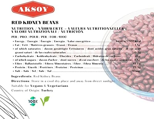 AKSOY Quality Red Kidney Beans 10KG - Perfect for Cooking, Soups & Salads - Premium Grade, Resealable Pack - Rich Flavor & Perfect Texture for Your Meals