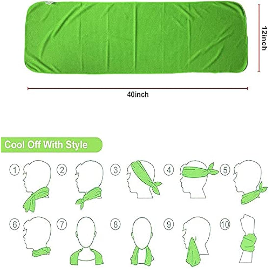 4 Packs Cooling Towel (40"x12") - Soft Breathable Microfiber Ice Towel for Yoga, Golf, Sport, Gym, Workout, Camping, Fitness, Outdoor Activities - Rose Red, Green, Lake Blue, Dark Gray