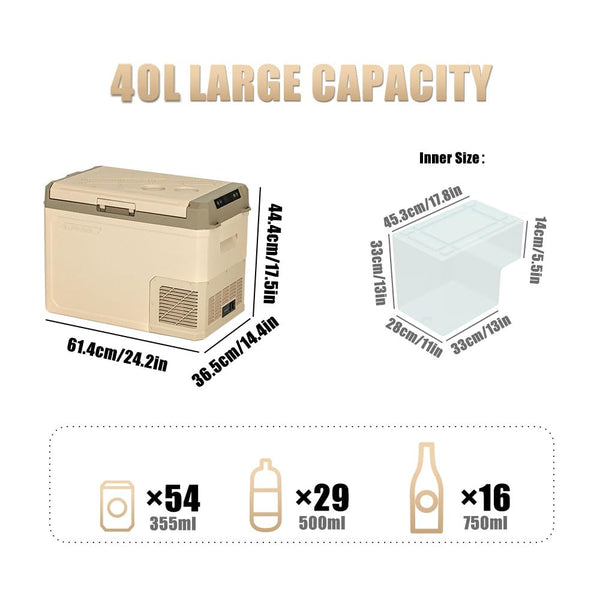 Alpicool GE30 30L Car Fridge Freezer Portable Compressor Car Refrigerator 12/24V Electric Cooler for Camping, Road Trip, Picnic, Down to -20℃