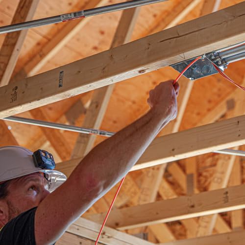 KLEIN TOOLS 56382 Fish Tape, Multi-Groove Fiberglass Wire Puller with Nylon Tip, Optimized Housing and Handle,Orange/Black, 15 m