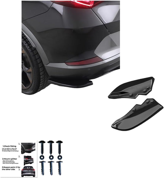 Oneway Rear Side Diffusors compatible with Cupra Formentor 2020-2024 & Facelift 2024- - Gloss black