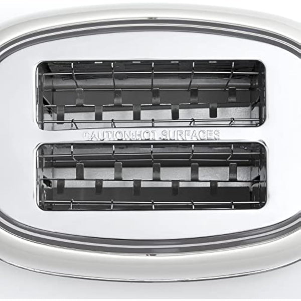 Haden Heritage White Toaster 2 Slice - Variable Browning Control - Electric Stainless Steel Toaster - Economy Mode - Reheat, Cancel and Defrost Functions - 1370-1630W