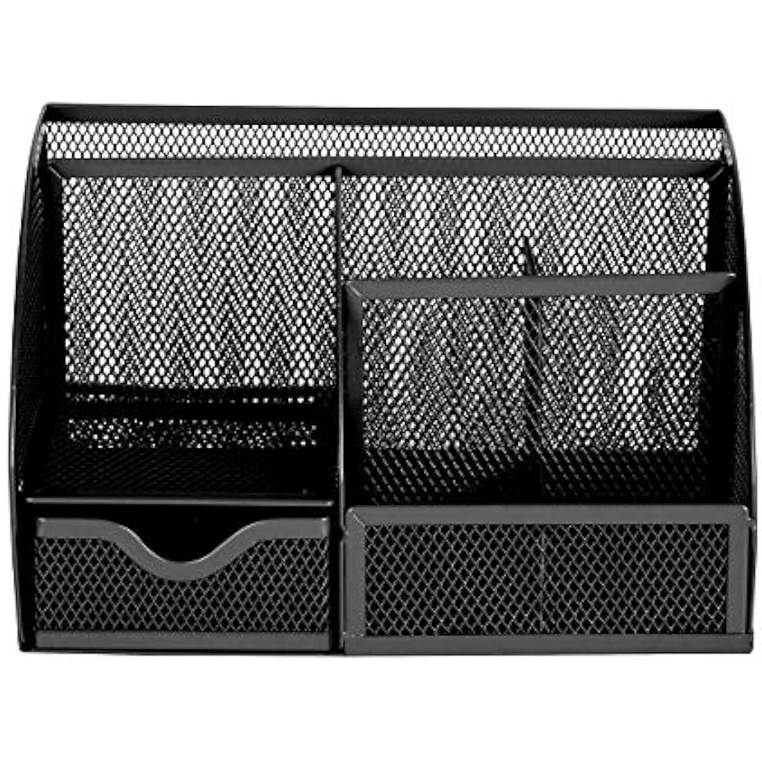 EXERZ Desk Organiser/Mesh Desk Tidy Caddy/Pencil Holder Multifunctional with 7 Compartments- Black