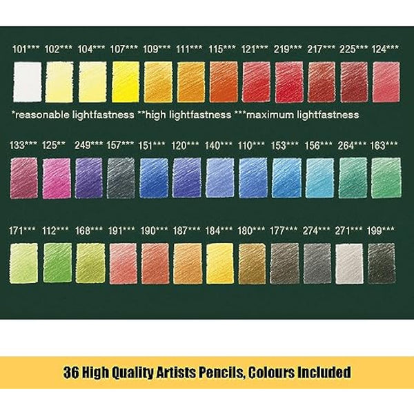 Faber-Castell A4 Sketch Pad & Tin Of 36 Polychromos Artists Colouring Pencils - Art Set For Adult Colouring Books, Craft Supplies, Drawing, Sketching, Lightfast Pencils, Schools, Home, College…