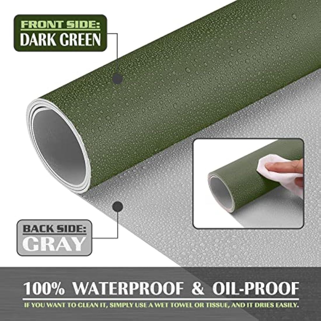 K KNODEL Small Office Leather Desk Mat, Mouse and Keyboard Pad, Computer and Laptop Mat, Desktop Protector and Cover, Writing Pad and Blotter (60x35cm, Dark Green)