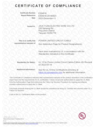 JAVEX OFC Speaker Wire [2x1,31mm2] UL-CL3 certificed for UV-Resistance [Oxygen-Free Copper 99.9%] for Theater and Audio Systems Installation, White, 30,5M