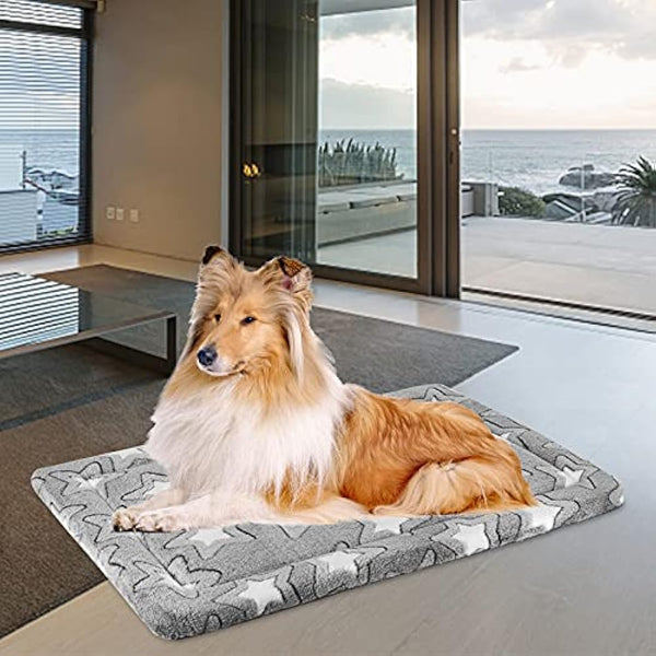 EMPSIGN Large Dog Bed Washable Reversible Cool and Warm Mattress for Crate with Removable Cover, Grey, 122x76x2.8cm