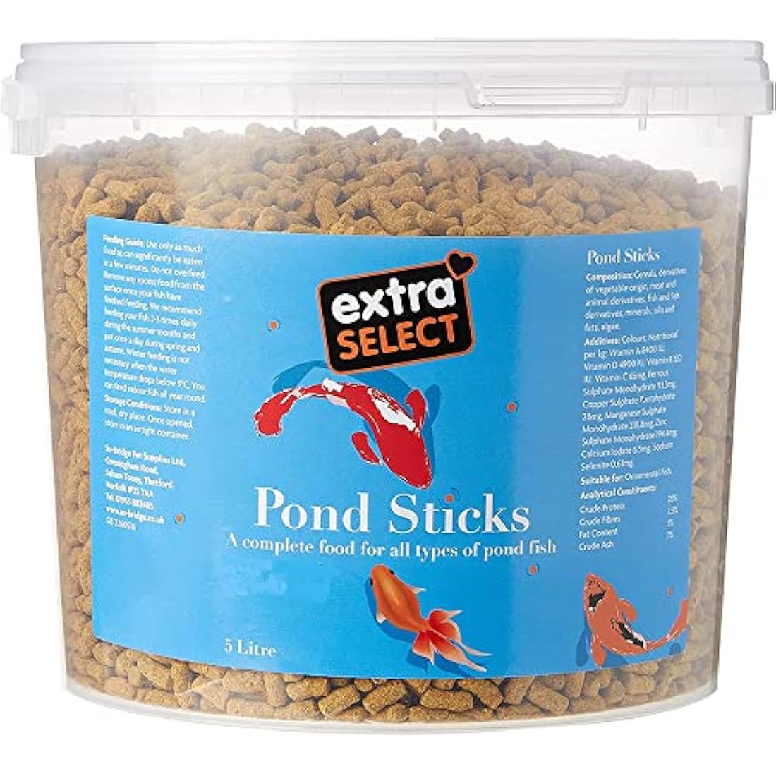 Extra Select Pond Sticks Complete Fish Food Tub, 5 Litre