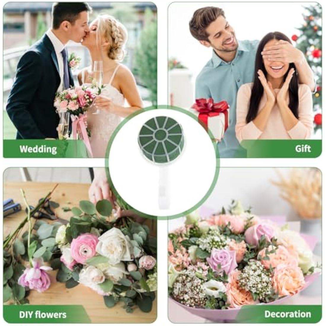 DOITOOL 2Pcs Foam Floral Handle Bouquet Holders Handle Bouquet Holder Bride Flower for Bridal Fresh Flowers Silk Flowers Wedding Supplies, Size S