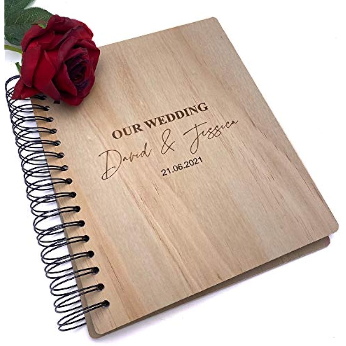 Personalised Large Engraved Wooden Wedding Day Photo Album Gift WPAL-4