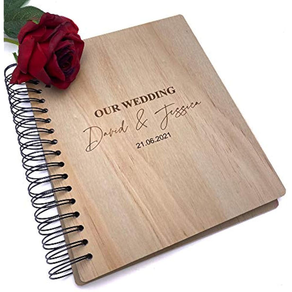 Personalised Large Engraved Wooden Wedding Day Photo Album Gift WPAL-4