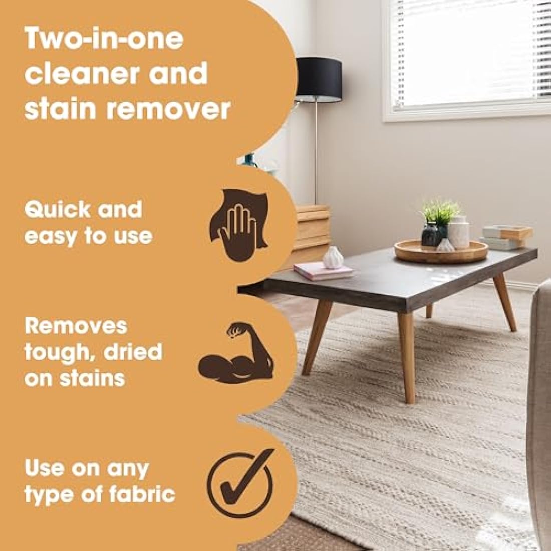 Furniture Clinic Carpet & Upholstery Cleaner Spray - Carpet Cleaner Solution for All Fabrics, Textiles & Carpets - Stain Remover - Natural Plant Based - Safe to Use On Silk & Wool (500ml)