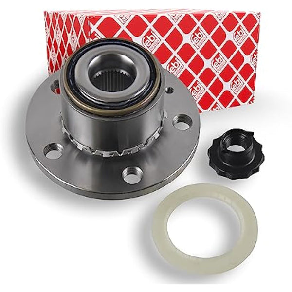 febi bilstein 24414 Wheel Bearing Kit with wheel hub, ABS sensor ring and axle nut, pack of one