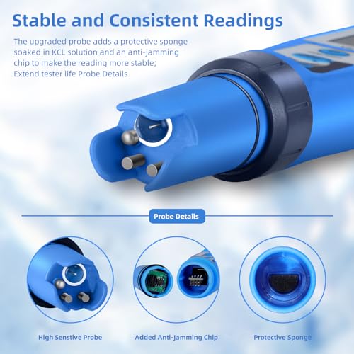 Digital pH Salt Tester, YINMIK Salinity Meter for Pool, 5 in 1 TDS EC Temp Meter for Hydroponics, Salt ppm Test pen with ATC & Backlight, Accurate device for Koi pond, Aquarium, SPA, Hot Tub, Softener