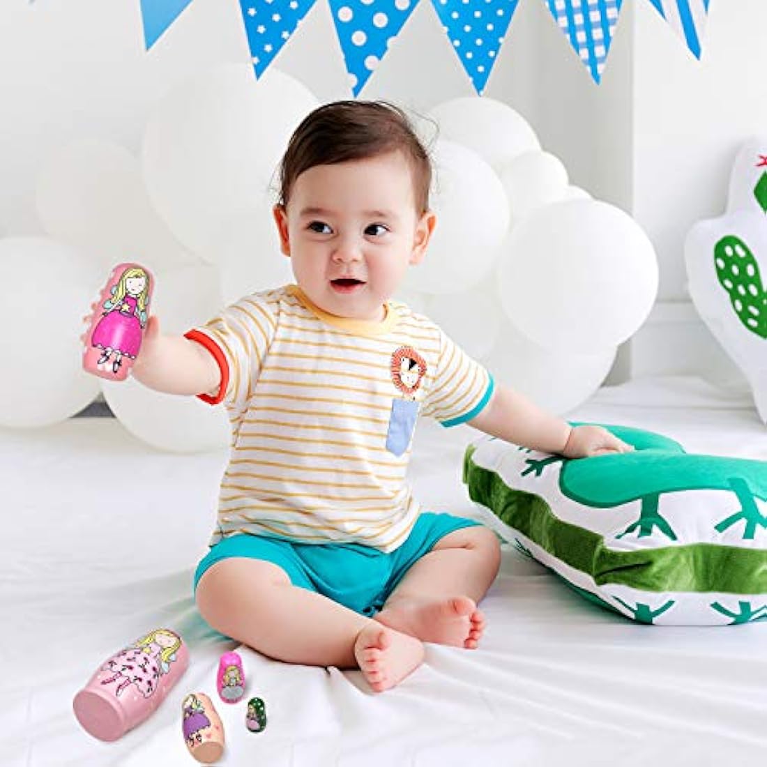 HYCLES Nesting Dolls for Kids for Kids Xmas Gifts Matryoshka for Boys Girls Wooden Toys Angel