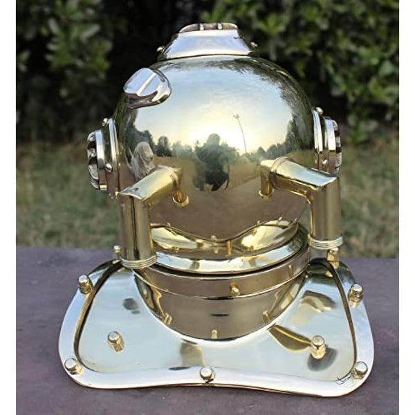 Antique Marine Mini Diving Helmet Replica Mark Us Navy Nautical Copper Finish