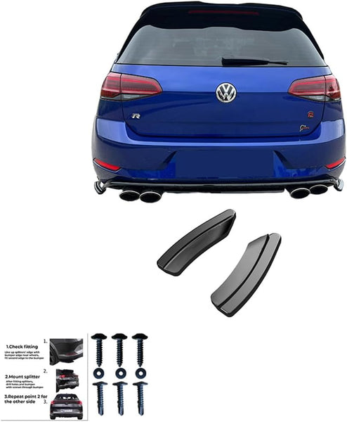 Oneway Rear Side Diffusors compatible with Volkswagen Golf VII (7.5) HB R 2017-2020 - Gloss black