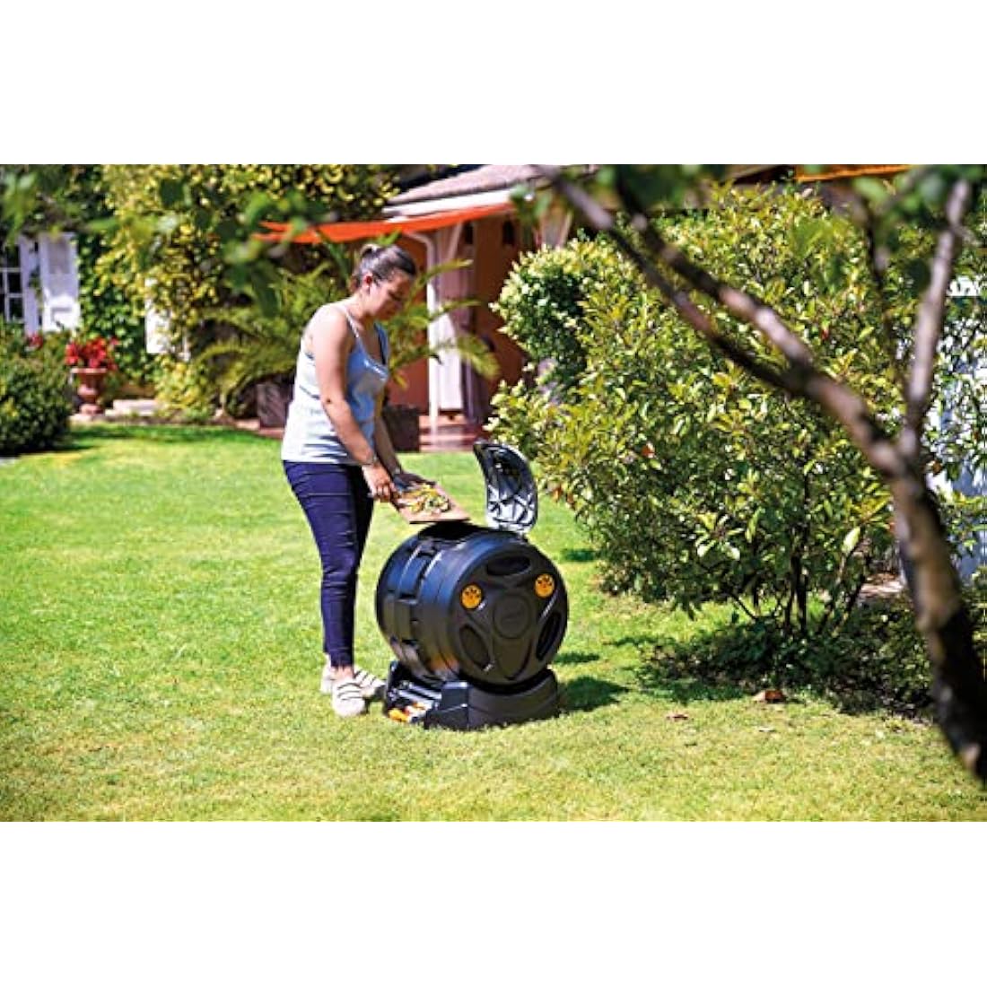 HOZELOCK - Easymix 2-in-1 Composter: Rotating Composter with 100 Litre Capacity. Mixing 3x Faster than Standard Composters (8 Weeks), Compost Juice Collection Container [4001 0000]