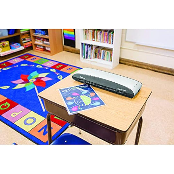 Fellowes Spectra A3 Laminator Machine for Home Office Use - Fast 4 Minute Warm Up Time with Auto Shut Off & Sleep Mode Feature – 80-125 Micron, 10 A4 Laminating Pouch Starter Pack Included, Black/Grey