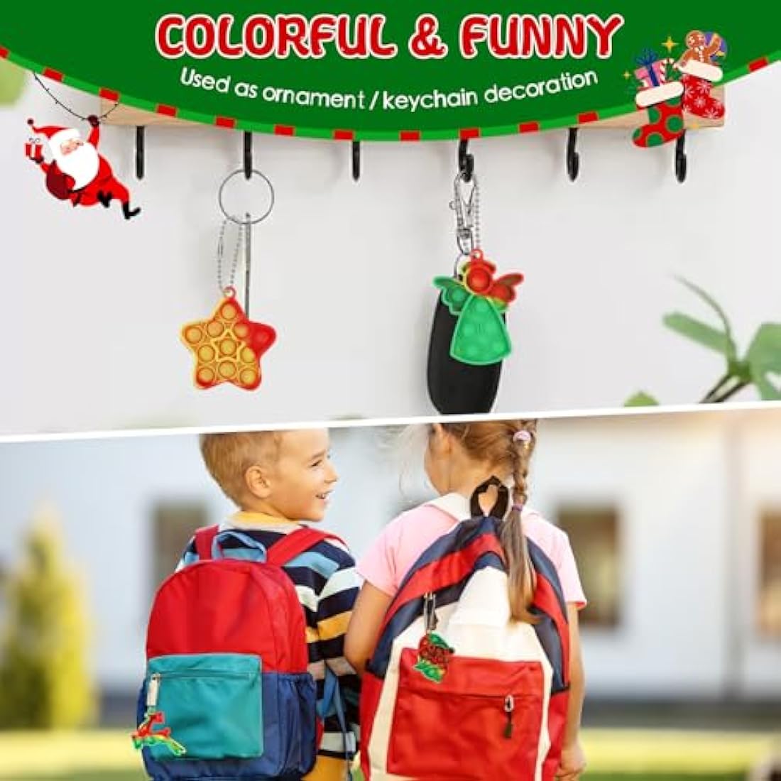 Amyang 24 Pack Christmas Mini Pop Fidget Toy Pack for Kids Girls Boys Toddlers Christmas Stocking Stuffers Party Favors Gifts Stress Relief