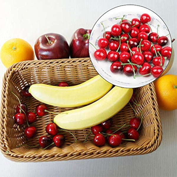 50 Pcs Fake Cherry Artificial Fruits Model Fruit Vase Filler Food Toy Fruit Model Photography for Christmas Party & Room Decoration