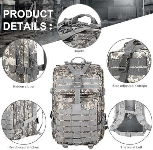 aiGear 45L Military Tactical Backpack | Lightweight Backpack Hiking Daypack | Rucksack with Molle System | for Outdoor Sports Trekking Hiking Travel Camping