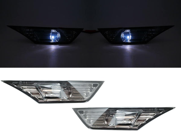 GAZOZ PERFORMANCE Smoke Front Bumper Reflector Side Marker Light Lamps compatible with 16-19 Civic X