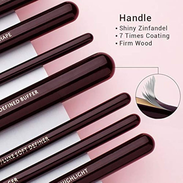 Jessup Makeup Brushes Set Professional, 25PCS Premium Natural Powder Foundation Eyeshadow Blending Concealer Blush Highlight Labeled Brushes, T280