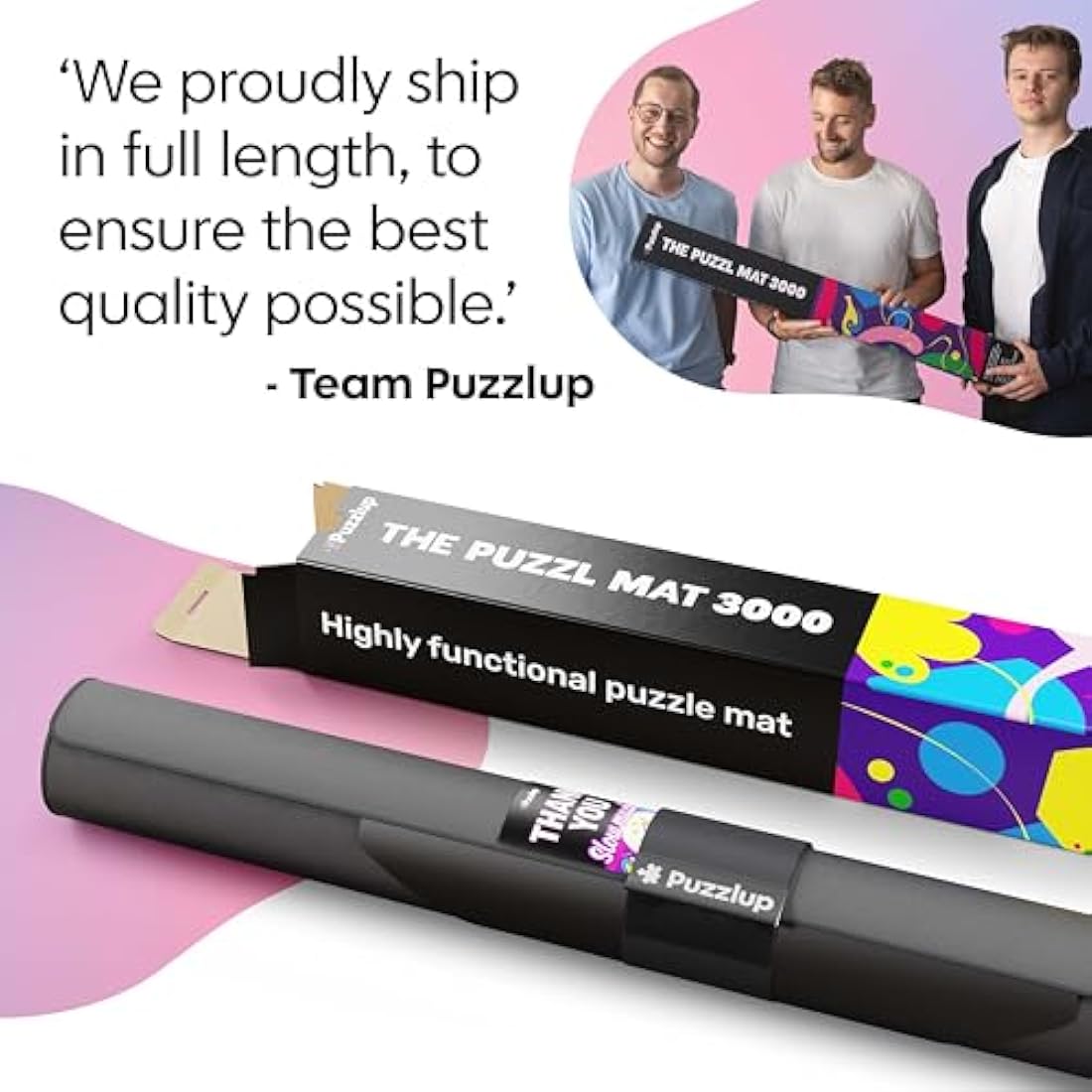 Puzzlup Jigsaw Mat 3000 Pieces - 95 X 150 cm (37 x 59 Inches) - Non Slip Roll Up Foam Puzzle Mat - Suited for Puzzles of 500, 1000, 1500, 2000 or 3000 pieces - Portapuzzle With Gift Packaging