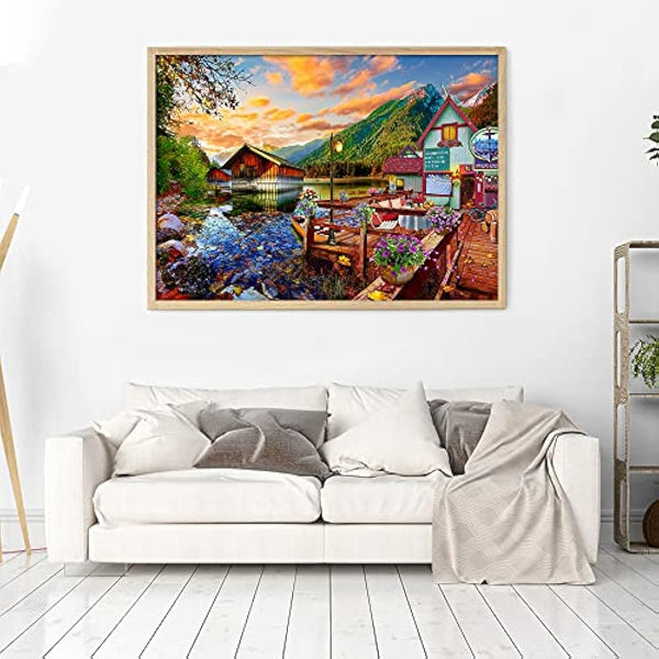 HUADADA Jigsaw Puzzles for Adults 1000 Puzzles for Adult 1000 Pieces Puzzle 1000 Pieces Jigsaw Puzzle（canoe lake）