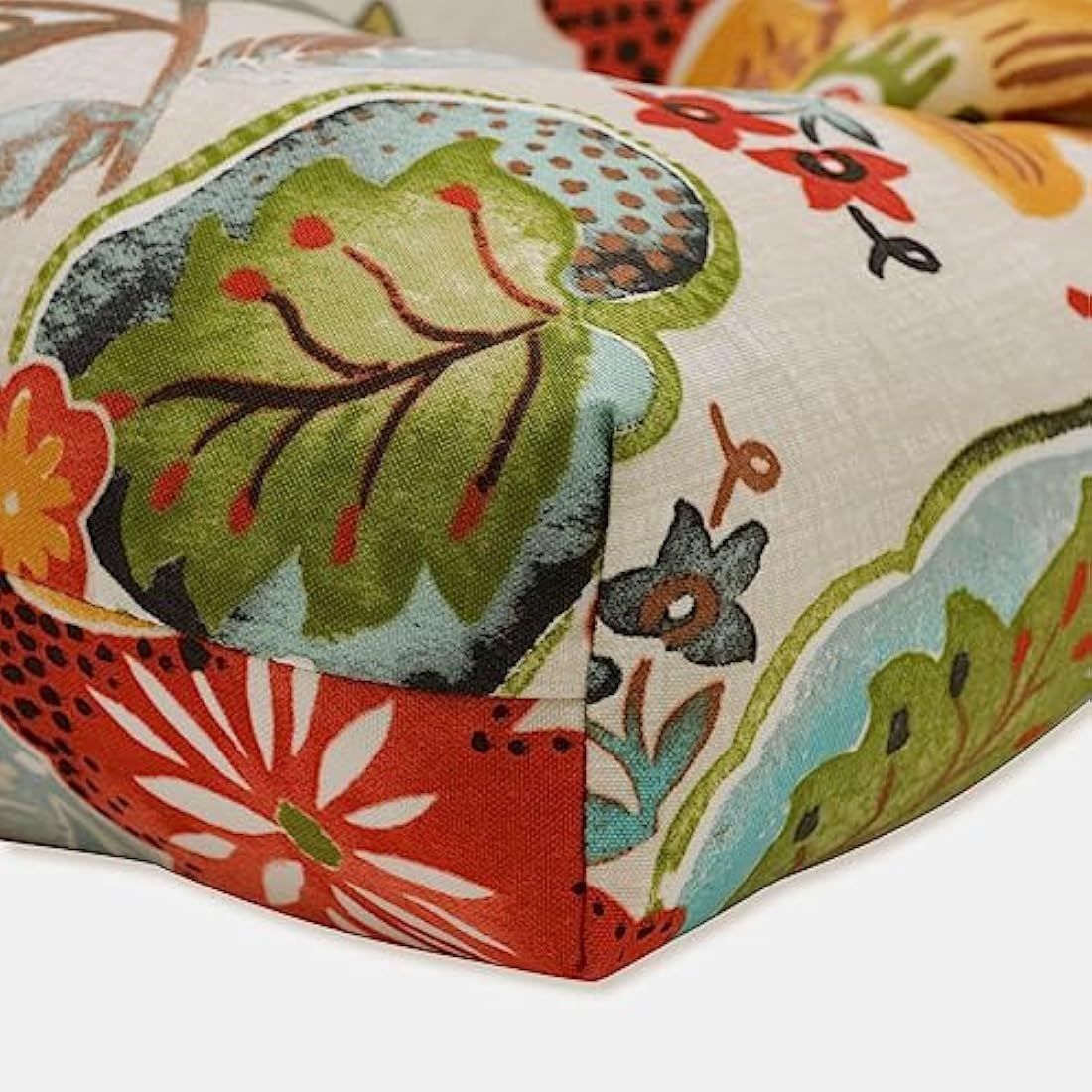 Pillow Perfect Tufted Bench/Swing Cushion, Floral, 60" x 18"
