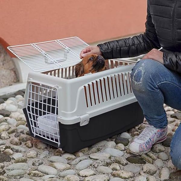 Ferplast Cat Carrier Small Dog Carrier, Double Opening, Secure, Practical, Easy to Clean, Durable Pet Travel Box up to 12 Kg, Includes Cushion, 60 x 40 x h. 38 cm
